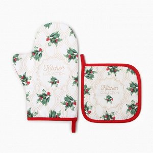 Набор кухонный Этель Сhristmas melody, варежка 20*28 см, прихватка 19*19 см, 100%хлопок