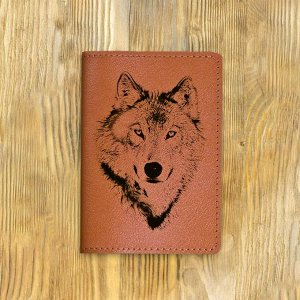 Обложка на паспорт "Волчица", рыжая