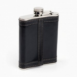 Подарочный набор 6 в 1, фляжка 8 oz, рюмка, воронка, кубики 5 шт., карты, шахматы, 18x24 см
