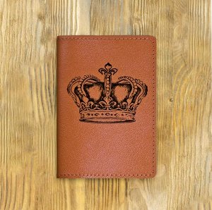 Обложка на паспорт "Корона", рыжая