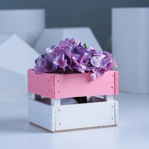 Ящик реечный розово-белый, 11 х 12 х 9 см