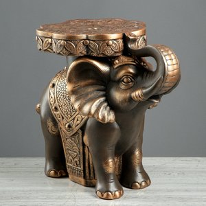 Сувенир "Слон" №10 подставка коричнево-золотой