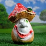 Садовая фигура &quot;Мухомор с лягушкой&quot; большой , оформление
