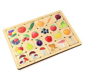 Игра развивающая деревянная "Овощи-Фрукты-Ягоды-Грибы" арт.00740