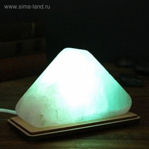 Соляной светильник "Треугольник малый", зеленый, цветной, цельный кристалл