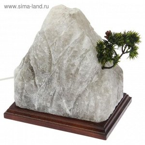 Светильник соляной "Гора" цельный кристалл, с бонсаем, 6-7 кг