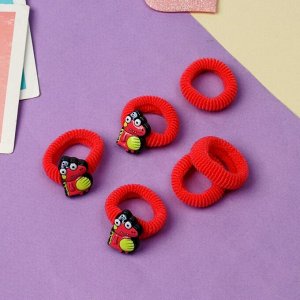 Резинки для волос «Нежность», набор 6 шт., дракончик, розовый