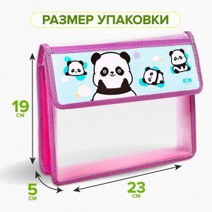 Папка для тетрадей, А5, пластиковая, 23x19x5 см «Пандочки»