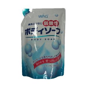 Nihon Смягчающее крем-мыло для тела с коллагеном и лауриновой кислотой "Wins Mild Acidity Body Soap" аромат мыла 400 мл (мягкая упаковка) / 20
