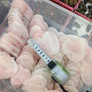 Скребок Гуаша Сердце Розовый кварц 7х7,5 см