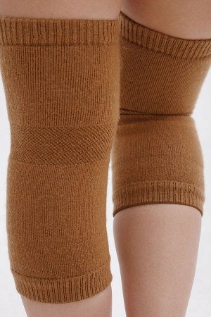 Наколенники из натуральной шерсти длинные, 70% шерсть, размер F, цвет рыжий, Монголия