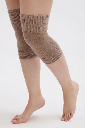 Наколенники из натуральной шерсти короткие 70% шерсть, размер F, цвет коричневый, Монголия