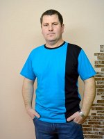 Футболка мужская &quot;полоса&quot; бирюза.