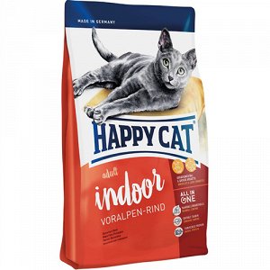 Happy Cat Fit&Well Indoor д/кош домашних Говядина 1,4кг