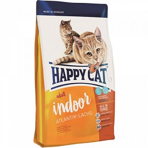 Happy Cat Fit&Well Indoor д/кош домашних Лосось 10кг