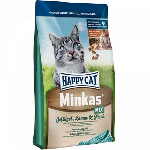 Happy Cat Minkas Mix д/кош Птица/Ягненок/Рыба 1,5кг (70049)