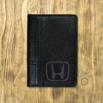 Обложка на автодокументы сложная &quot;Honda&quot;, черная