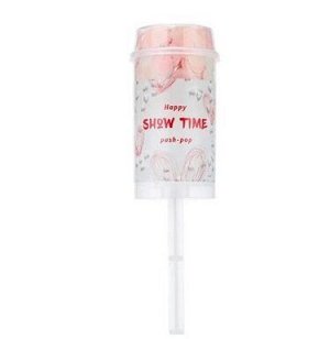 Хлопушка толкатель push popper конфетти 7 см, цв. розовый