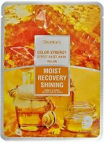 Тканевая маска для лица на основе фильтрата улитки и мёда DEOPROCE COLOR SYNERGY EFFECT SHEET MASK YELLOW