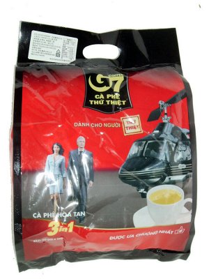 Растворимый кофе -  Trung Nguyen G7 3 в 1, 50 пакетиков по 16 г, Original (вертолеты)