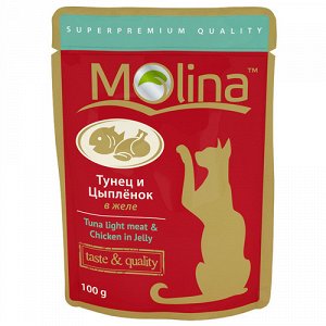 Molina пауч 100гр д/кош Тунец/Цыпленок/Желе (1/24)