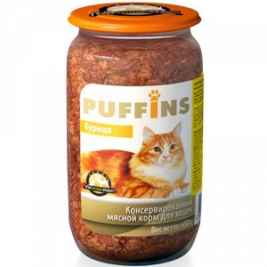 Puffins конс 650гр д/кош Курица (стекло) (1/8)