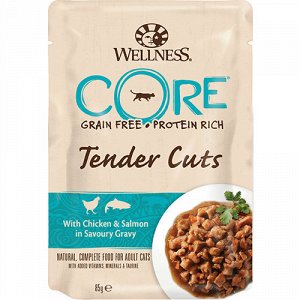 Wellness Core Пауч Курица с лососем в соусе для кошек