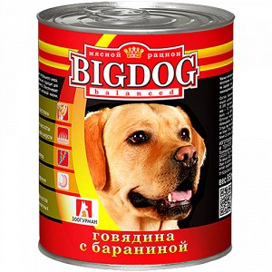 "BIG DOG"  Говядина с бараниной 850 гр ж/б ЗООГУРМАН 1/9