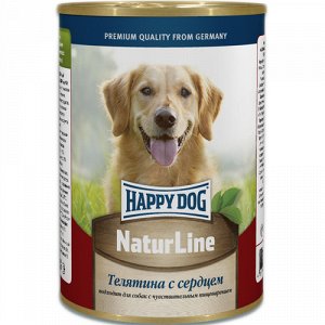 Happy Dog NaturLine конс 400гр д/соб Телятина/Сердце (1/20)
