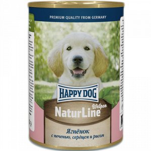 Happy Dog NaturLine конс 400гр д/щенков Ягненок/Печень/Сердце/Рис (1/20)