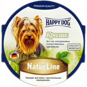 Happy Dog NaturLine лам 85гр д/соб Нежный паштет Кролик