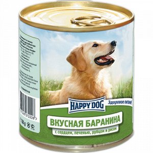 Happy Dog конс 750гр д/соб Вкусная Баранина/Сердце/Печень/Рубец/Рис