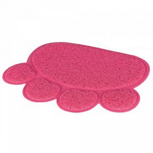 Trixie Коврик под туалет в форме Лапы ПВХ розовый 40*30см (1/1)