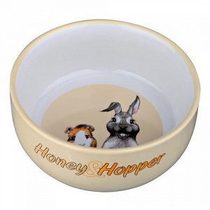 Trixie Миска д/грыз керамика Honey&Hopper с рисунком 250мл*11см