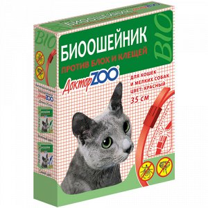 Доктор ZOO БиоОшейник от блох и клещей д/кош/соб мелк пород Красный 35см (1/6)