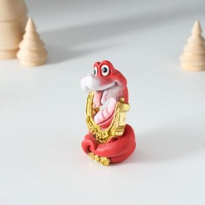 Фигурка полистоун «Змейка с подковой», 5.5x4x8 см, МИКС