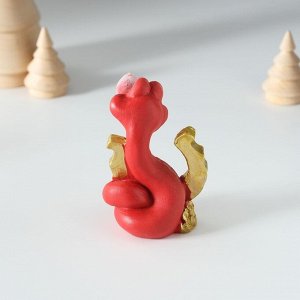 Фигурка полистоун «Змейка с подковой», 5.5x4x8 см, МИКС