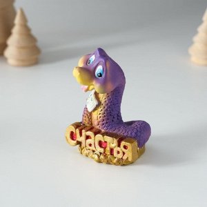 Фигурка полистоун «Змейка с пожеланием и деньгами», 5x4x7 см, МИКС