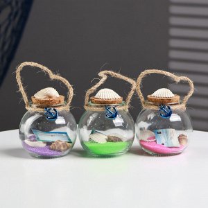 Фигурка «Сувенир в бутылке. Ракушки», 7x7x6 см, МИКС