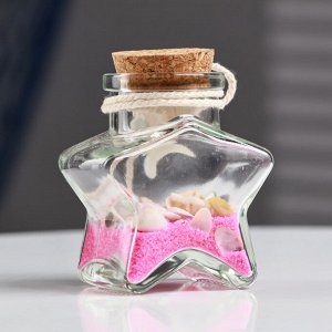 Фигурка «Сувенир в бутылке-звезде. Ракушки», 8x6x4 см, МИКС