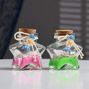 Фигурка «Сувенир в бутылке-звезде. Ракушки», 8x6x4 см, МИКС
