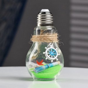 Фигурка «Сувенир в бутылке-лампочке. Ракушки», 11x6x6 см, МИКС