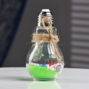 Фигурка «Сувенир в бутылке-лампочке. Ракушки», 11x6x6 см, МИКС