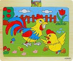 Пазлы Мама и дитя (20 элементов) с картинкой Петухи