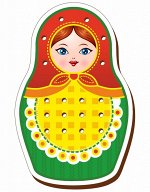 Шнуровка цветная &quot;Матрешка красно-зеленая&quot;