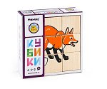 Кубики «Сложи рисунок: животные леса»