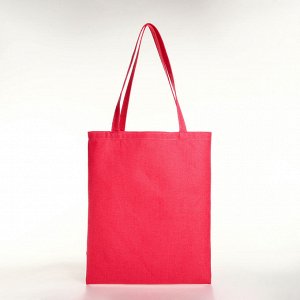 Сумка текстильная шопер без застёжки, 33x0.5x38 см, розовая
