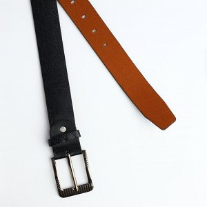 Ремень мужской, винт, ширина 3,5 см, пряжка металл, цвет чёрный