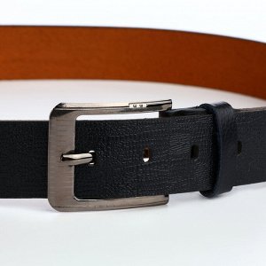 Ремень мужской, ширина 3,5 см, винт, пряжка металл, цвет чёрный