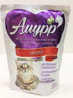 Пакет дой-пак &quot; Амурр&quot; 100 гр.  для  кошек &quot; Говядина&quot; в желе 1/24